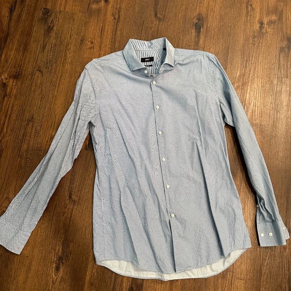 BOSS BLUE DRESS SHIRT LARGE - Picture 1 of 3